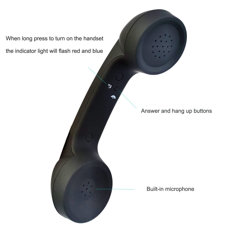 Bluetooth Wireless Connection Retro Microphone External Mobile Phone Handset(Red)