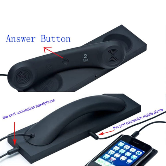 3.5mm Universal Office Mobile Phone Retro External Headset Mobile Phone Handset(White)