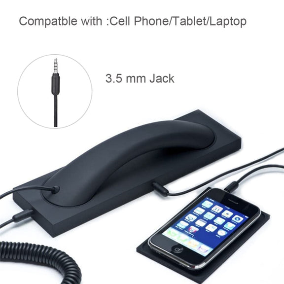 3.5mm Universal Office Mobile Phone Retro External Headset Mobile Phone Handset(White)