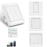 Tuya ZigBee Smart Single-fire Zero-fire Sharing Switch Phone Control Voice Panel EU Plug, Spec: 1 Button