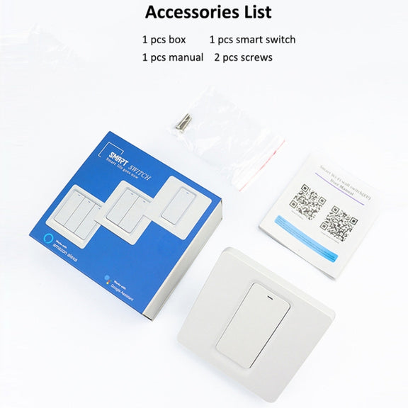 Tuya ZigBee Smart Single-fire Zero-fire Sharing Switch Phone Control Voice Panel EU Plug, Spec: 1 Button