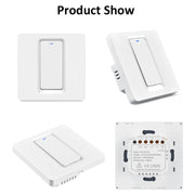 Tuya ZigBee Smart Single-fire Zero-fire Sharing Switch Phone Control Voice Panel EU Plug, Spec: 3 Buttons