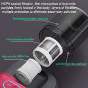 100W 8000 Pa Wireless Charging Mite Removal Instrument Vacuum Cleaner UV Sterilization Machine(Red)
