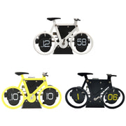 HY-F087 Retro Bicycle Shape Automatic Flip Home Decorative Turning Clock(White)