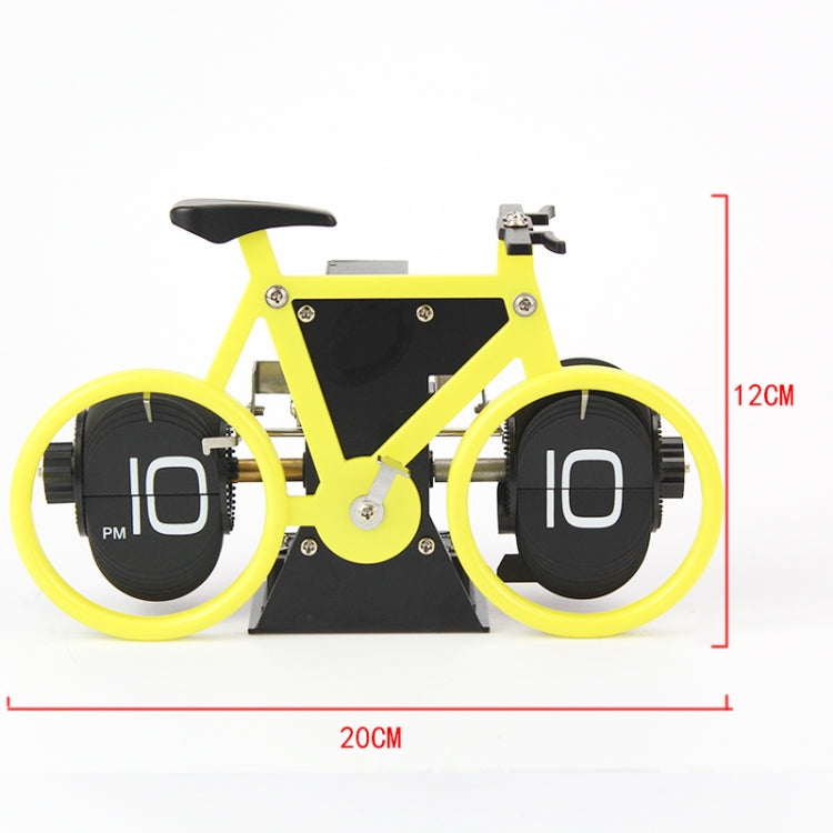 HY-F087 Retro Bicycle Shape Automatic Flip Home Decorative Turning Clock(White)