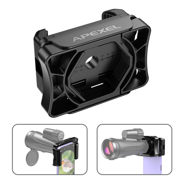 APEXEL APL-F002 Dual Monocular Bird Watching Camera Universal Eyepiece Connector Phone Accessories(Black)