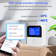 Tuya WIFI Temperature And Humidity Sensor With 2.9inch LCD Display,Spec: With Sensing Line