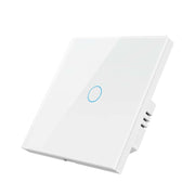 Tuya ZigBee Zero Firewire Touch Wall Remote Control Switch Light Control Voice Switch EU Plug, Style: 1 Gang (White)
