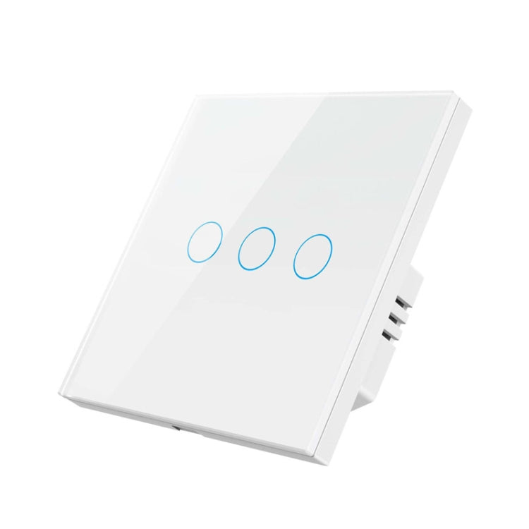 Tuya ZigBee Zero Firewire Touch Wall Remote Control Switch Light Control Voice Switch EU Plug, Style: 3 Gang (White) - Smart Switch by PMC TechLife | Online Shopping South Africa | PMC TechLife