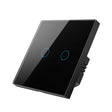 Tuya ZigBee Zero Firewire Touch Wall Remote Control Switch Light Control Voice Switch EU Plug, Style: 2 Gang (Black) - Smart Switch by PMC TechLife | Online Shopping South Africa | PMC TechLife