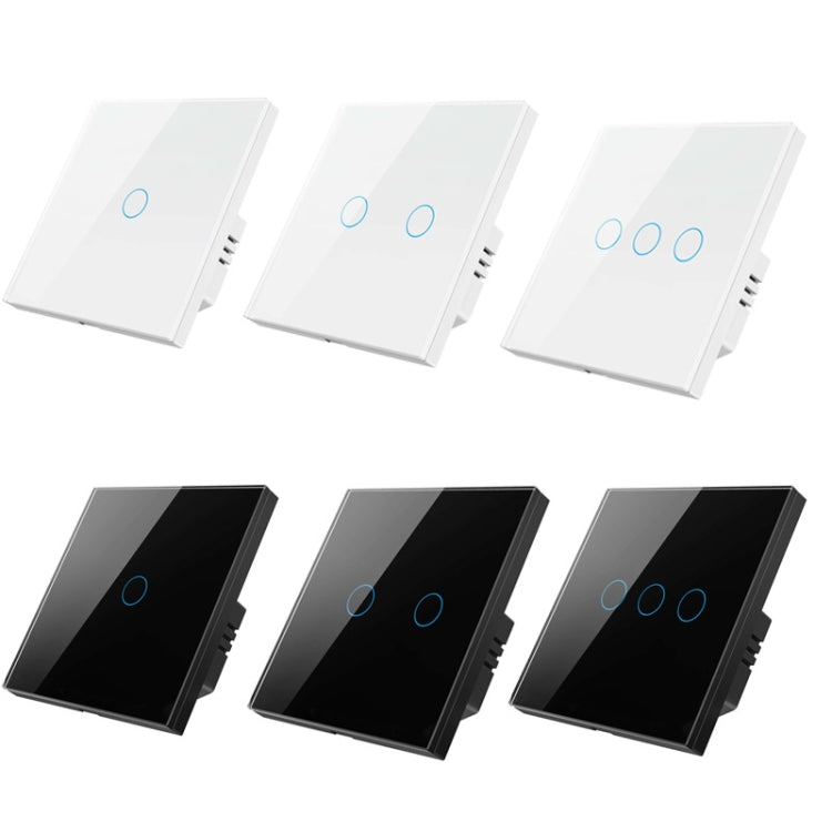 Tuya ZigBee Zero Firewire Touch Wall Remote Control Switch Light Control Voice Switch EU Plug, Style: 2 Gang (Black)