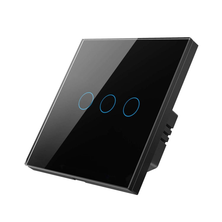 Tuya ZigBee Zero Firewire Touch Wall Remote Control Switch Light Control Voice Switch EU Plug, Style: 3 Gang (Black) - Smart Switch by PMC TechLife | Online Shopping South Africa | PMC TechLife