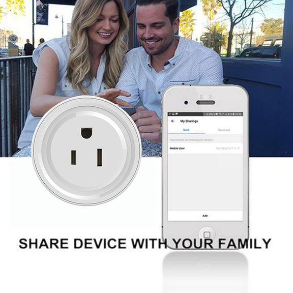 Tuya Smart App Wifi Smart Socket Phone Remote Timing Voice Switch Supports Alexa US Plug, Style: 16A Power Model