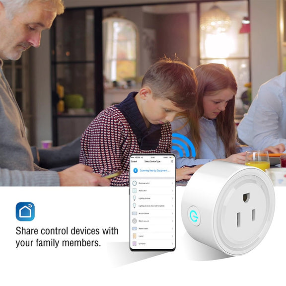 Tuya Smart App Wifi Smart Socket Phone Remote Timing Voice Switch Supports Alexa US Plug, Style: 16A Power Model
