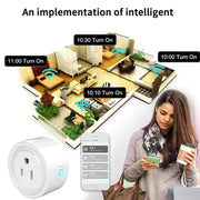 Tuya Smart App Wifi Smart Socket Phone Remote Timing Voice Switch Supports Alexa US Plug, Style: 20A Power Model