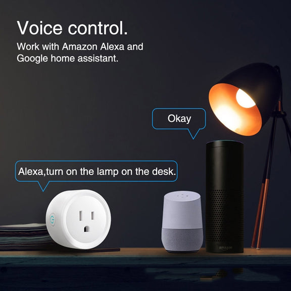 Tuya Smart App Wifi Smart Socket Phone Remote Timing Voice Switch Supports Alexa US Plug, Style: 20A Power Model