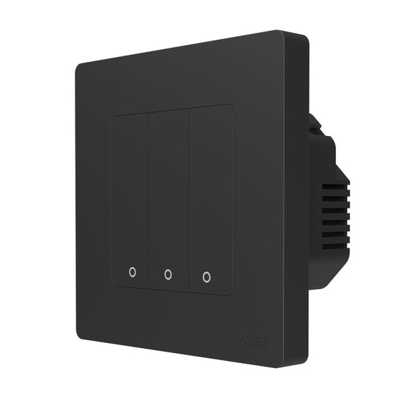 Tuya ZigBee Smart Single-fire Zero-fire Sharing Timing Voice Wall Switch EU Plug, Style: 3 Ways (Gray)