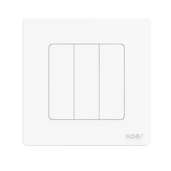 Tuya ZigBee Smart Single-fire Zero-fire Sharing Timing Voice Wall Switch EU Plug, Style: 3 Ways (White Scene Casual Post)