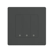 Tuya ZigBee Smart Single-fire Zero-fire Sharing Timing Voice Wall Switch EU Plug, Style: 3 Ways (Gray Scene Casual Post)