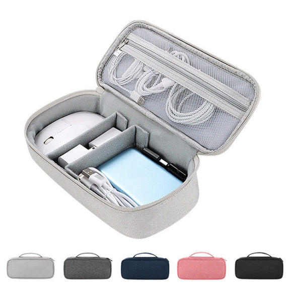 SM13 Multifunctional Digital Accessories Water-resistant and Shock-absorbing Storage Bag(Pink)