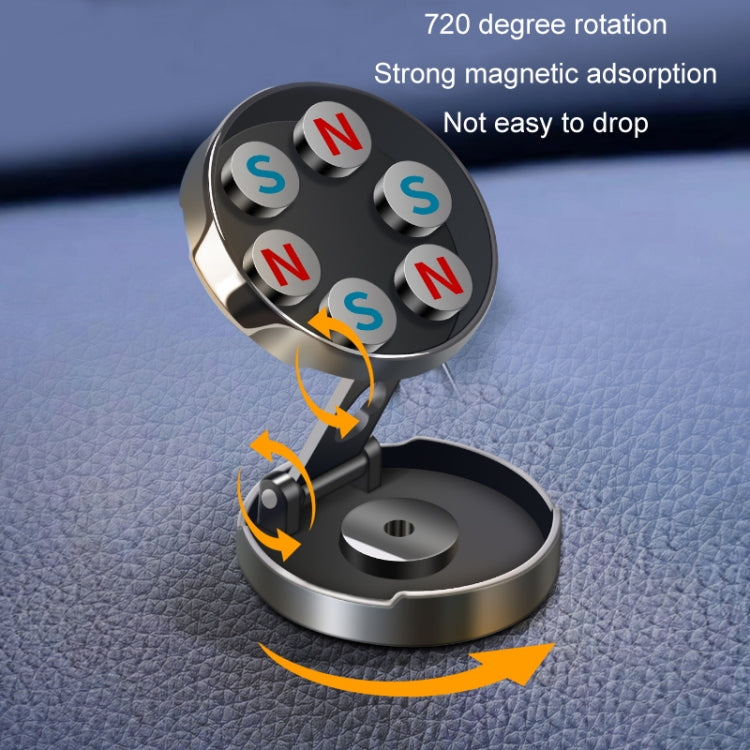 Multi-Angle Positioning Car Folding Circular Car Magnetic Suction Bracket(Black) - Car Holders by PMC TechLife | Online Shopping South Africa | PMC TechLife
