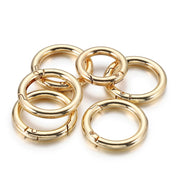 20pcs Zinc Alloy Spring Ring Metal Open Bag Webbing Keychain, Specification: 6 Points Light Gold
