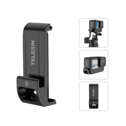 For GoPro Hero11 Black / HERO10 Black /9 Black TELESIN Weather-resistant Side Cover Easy Removable Charging Cover Port(Black) - free shipping - PMC Jewellery - Order now!