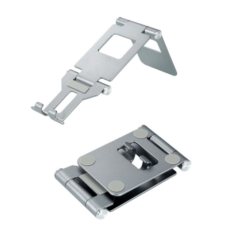Z10A   Aluminum Alloy Double Folding Mobile Phone Holder Desktop Tablet Lazy Holder(Grey)