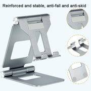 Z10A   Aluminum Alloy Double Folding Mobile Phone Holder Desktop Tablet Lazy Holder(Black)