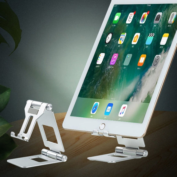 Z10A   Aluminum Alloy Double Folding Mobile Phone Holder Desktop Tablet Lazy Holder(Black)