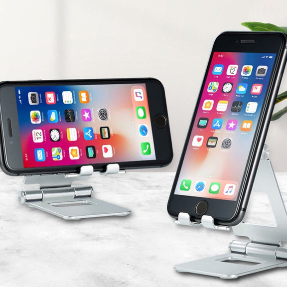 Z10A   Aluminum Alloy Double Folding Mobile Phone Holder Desktop Tablet Lazy Holder(Grey)