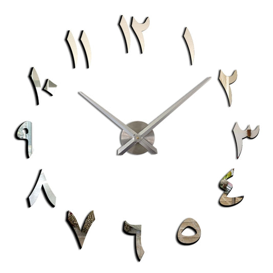 M030 India Digital Hanging Clock Home Decoration DIY Acrylic Clock(Silver) - DIY Clocks by PMC Jewellery | Online Shopping South Africa | PMC Jewellery | Buy Now Pay Later Mobicred
