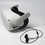 For Oculus Quest 2 VR Glasses Ear-in Headset 3.5 Elbow Aluminum Earphones(White)