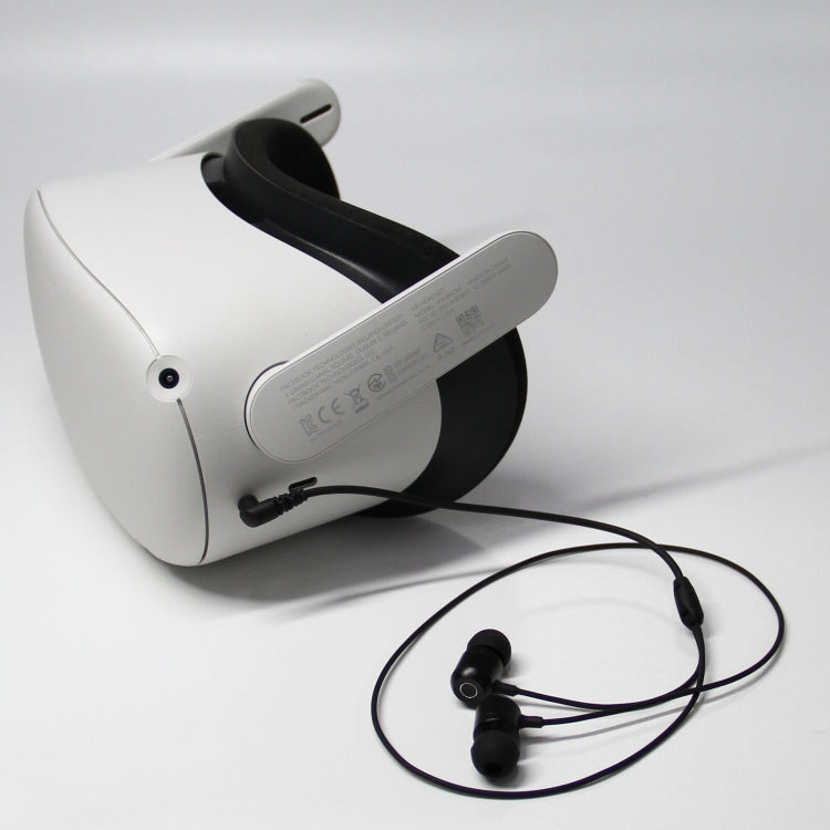 For Oculus Quest 2 VR Glasses Ear-in Headset 3.5 Elbow Aluminum Earphones(White)