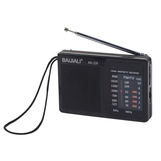 BAIJIALI BJL228 Retro Portable Two Band FM AM Radio Built-in Speaker(Black) - Radio Player by BAIJIALI | Online Shopping South Africa | PMC Jewellery | Buy Now Pay Later Mobicred