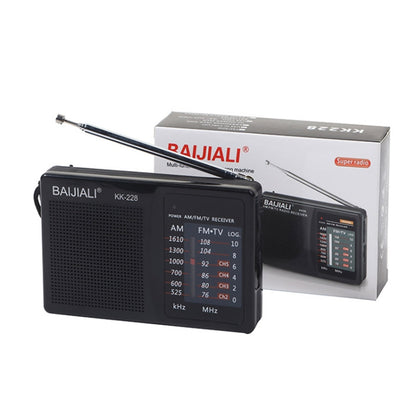 BAIJIALI BJL228 Retro Portable Two Band FM AM Radio Built-in Speaker(Black) - Radio Player by BAIJIALI | Online Shopping South Africa | PMC Jewellery | Buy Now Pay Later Mobicred