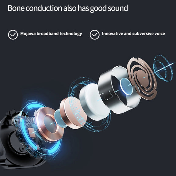 M1S Bone Conduction Stereo Vibrator Speaker Bluetooth Earphones(Pink)