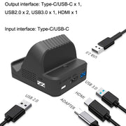 For Nintendo Switch / Switch OLED SW300 HDMI Video Casting Converter Cooling Fan Base Charger(Black)