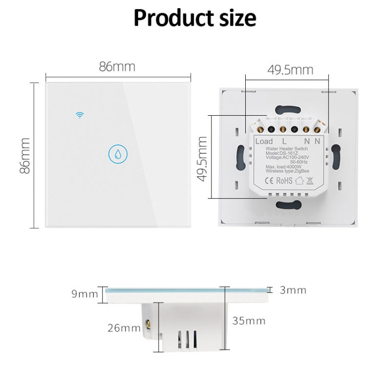 WIFI 20A Water Heater Switch Black High Power Time Voice Control EU Plug