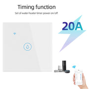 WIFI 20A Water Heater Switch Black High Power Time Voice Control EU Plug