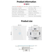 Tuya ZigBee 40A Smart High Power Water Heater Light Air Conditioner Switch Time Voice Remote Control(Black)