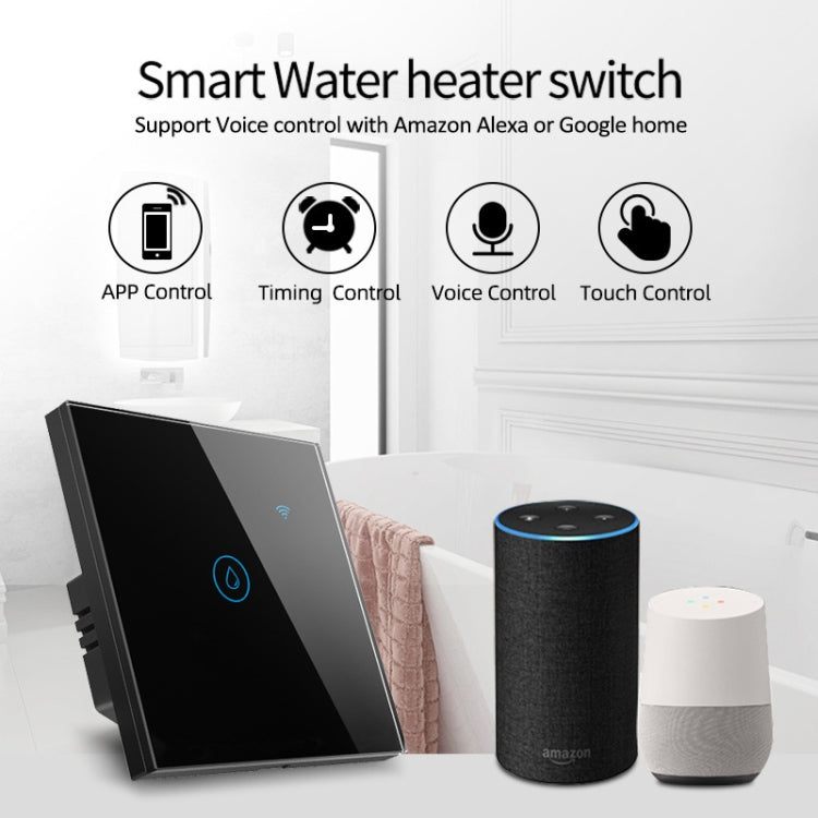 Tuya ZigBee 40A Smart High Power Water Heater Light Air Conditioner Switch Time Voice Remote Control(Black)