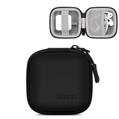 Baona BN-F001 Leather Digital Headphone Cable U Disk Storage Bag, Specification: Small Square Black - free shipping - PMC Jewellery - Order now!