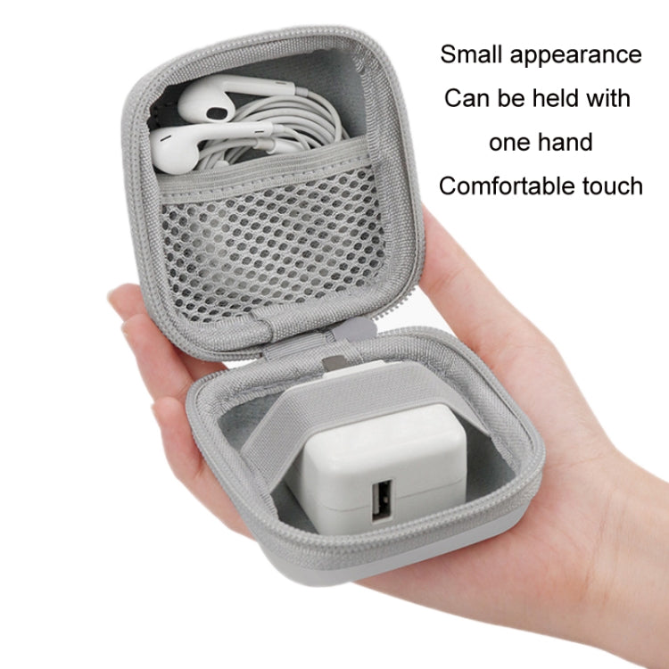 Baona BN-F003 Leather Digital Headphone Cable U Disk Storage Bag, Specification: Rectangular Gray - Digital Storage Bag by Baona | Online Shopping South Africa | PMC Jewellery | Buy Now Pay Later Mobicred