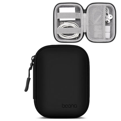 Baona BN-F003 Leather Digital Headphone Cable U Disk Storage Bag, Specification: Rectangular Black - Digital Storage Bag by Baona | Online Shopping South Africa | PMC Jewellery | Buy Now Pay Later Mobicred