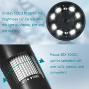 50X-1000X Wireless WIFI Connection LED Light Portable Digital Microscope, Specification: W05