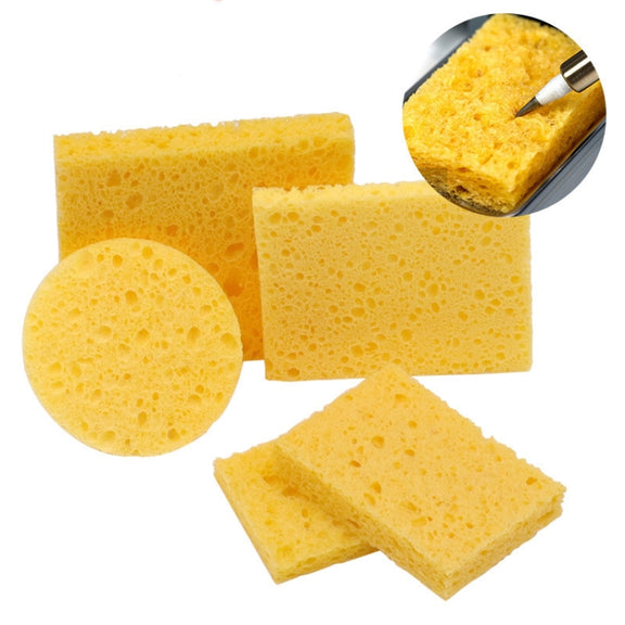 50pcs High Temperature Resistant Soldering Iron Cleaning Cotton Wood Pulp Sponge,Spec: Thickened Rectangular 3.5x5cm