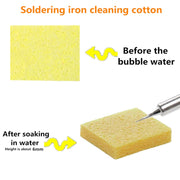 50pcs High Temperature Resistant Soldering Iron Cleaning Cotton Wood Pulp Sponge,Spec: Thickened Rectangular 3.5x5cm