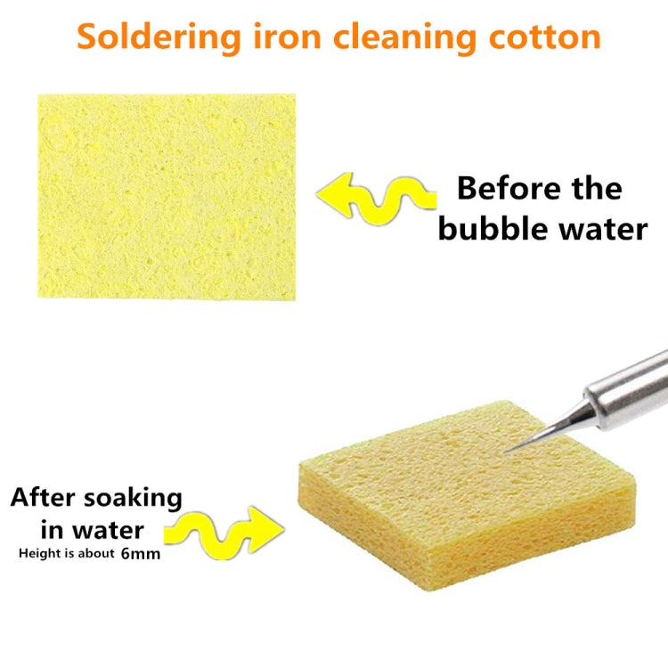 50pcs High Temperature Resistant Soldering Iron Cleaning Cotton Wood Pulp Sponge,Spec: Thickened Rectangular 3.5x5cm