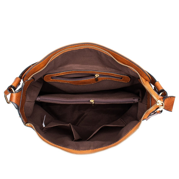 7871 Large Capacity Adjustable Leather Tote Bag Multi-compartment Shoulder Bag, Color: 2-In-1 Red